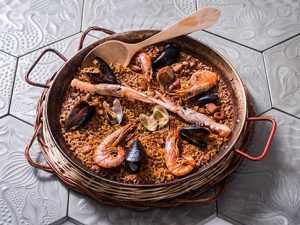 Paella de marisc del restaurant Cullera de Boix de Barcelona